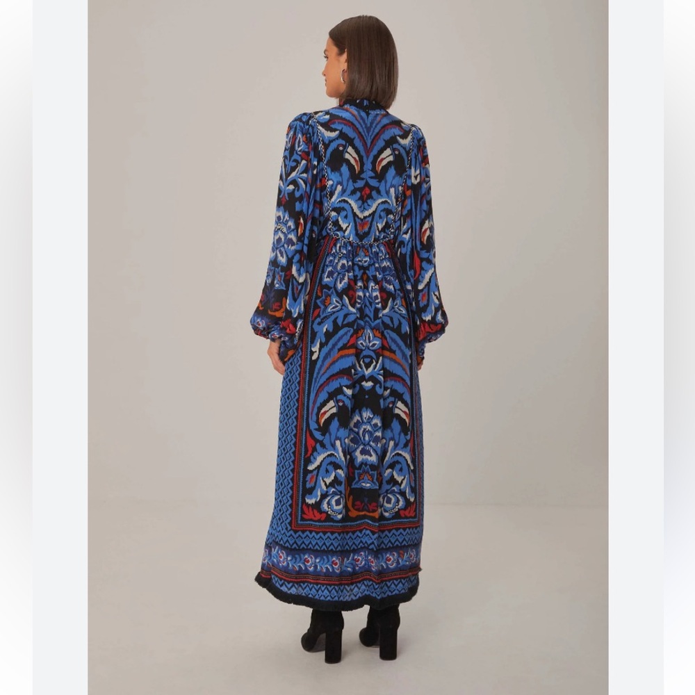Anthropologie FARM Rio Black Toucans Scarf Maxi Dress - Picture 3 of 10